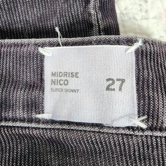Hudson Black Midrise Nico Super Skinny Corduroy Pants Size 27 - Picture 5 of 7